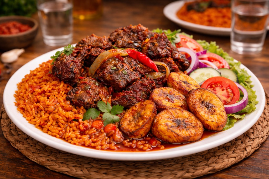 Jollof with Goat Meat
